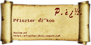 Pfiszter Ákos névjegykártya