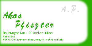 akos pfiszter business card