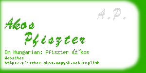 akos pfiszter business card